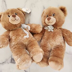 Build a bear workshop 2 teddy bears bundle brown NWT plush toys 15"